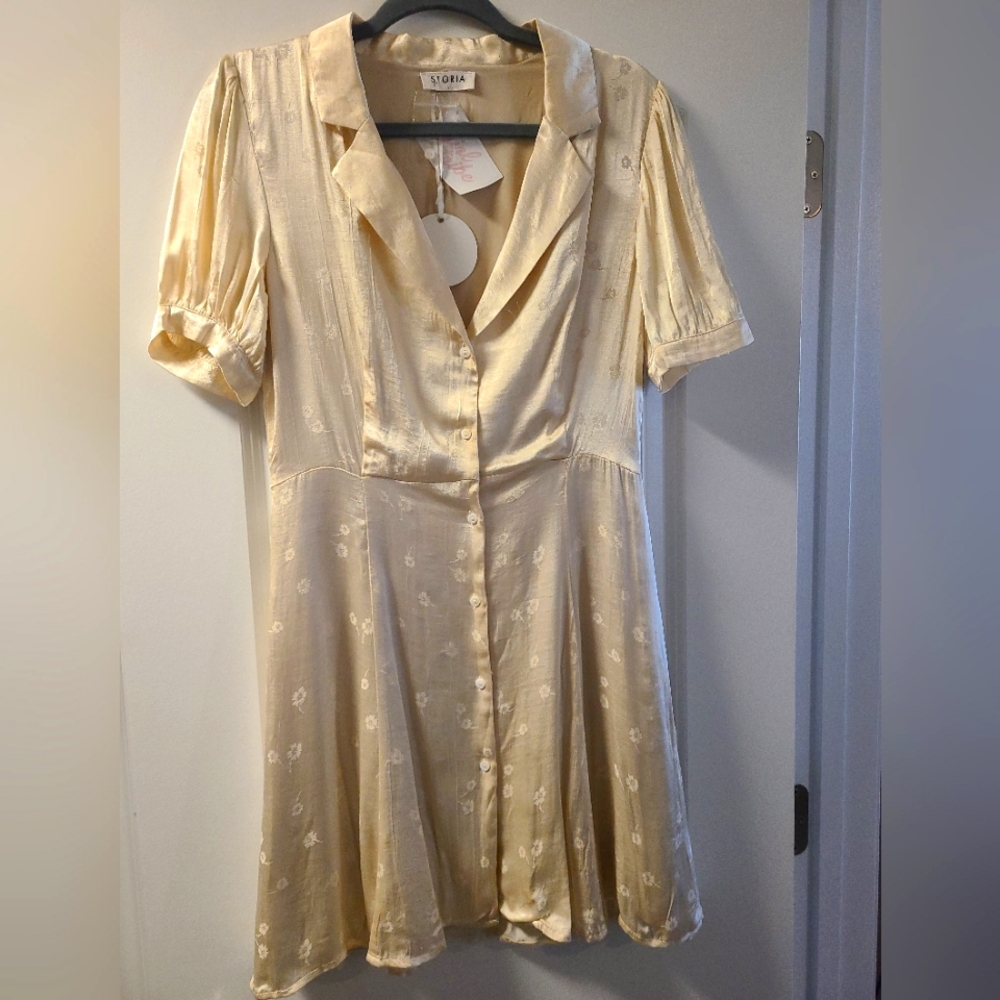 NWT Satin Floral Print Mini Dress